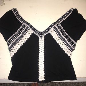 Embroidered zip up top